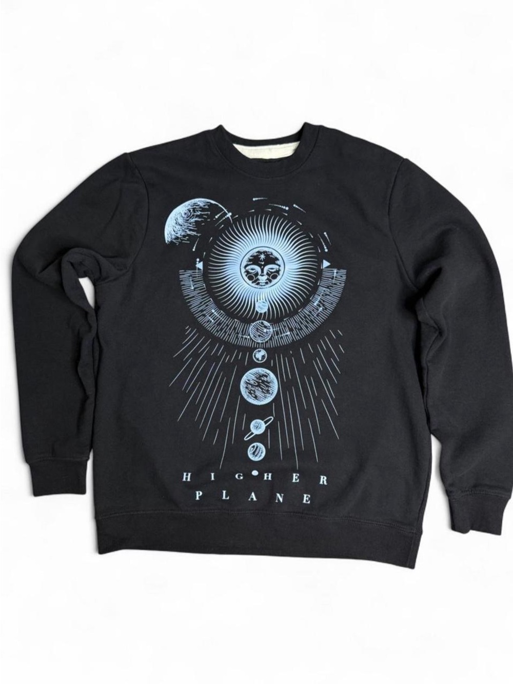 Blind Rooster Higher Plane Black Crewneck Sweatshirt | Mens Medium